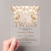 Twins Beer met Neutral Ballons Baby shower Acryl Uitnodigingen (Insitu (Draagbaar))