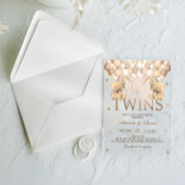 Twins Beer met Neutral Ballons Baby shower Acryl Uitnodigingen