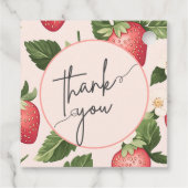 TWINS Berry Sweet Strawberry Baby shower Bedankjes Labels (Achterkant)