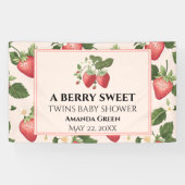 TWINS Berry Sweet Strawberry Baby shower Spandoek (Horizontaal)