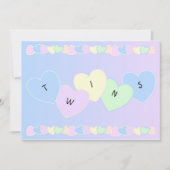 Twins Birth Announcement Hearts Aankondiging (Voorkant)
