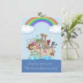 Twins Birth Announcement - Noah's Ark Aankondiging (Staand voorkant)