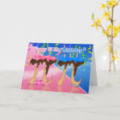 Twins Birthday Cake Pi Dag 3.14 maart 14 Kaart (Gele Bloem)