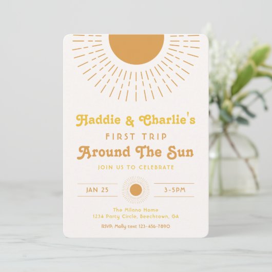 Twins Birthday Invitation | Deelstaatuitnodiging Kaart (Staand voorkant)