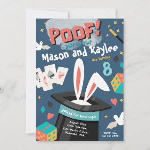 Twins Birthday Invitation   Magische uitnodiging