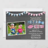 Twins Birthday Invitation | Mister en zuster Kaart (Voorkant)