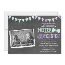 Twins Birthday Invitation | Tutus en Stropdassen