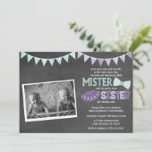 Twins Birthday Invitation | Tutus en Stropdassen Kaart (Staand voorkant)