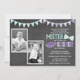 Twins Birthday Invitation | Tutus en Stropdassen Kaart