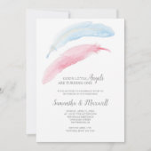 Twins Birthday Little Angel Invitation Kaart (Voorkant)
