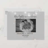 Twins Black and White Photo Birth Announding Aankondigingskaart (Voorkant / Achterkant)