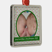 Twins Blocks Eerste kerstversiering Metalen Ornament (Rechts)