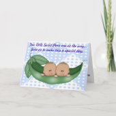 Twins Blue Boy Baby shower Pea in a Pod Invitation (Voorkant)