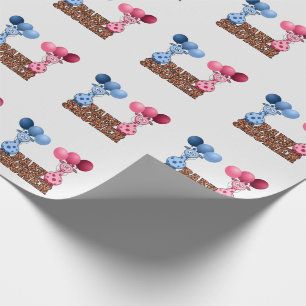 Twins Blue en Pink Giraffes Baby shower Safari Cadeaupapier