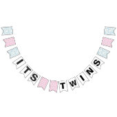 Twins Blue Pink Baby shower Bunting Flags Vlaggetjes (Alle)