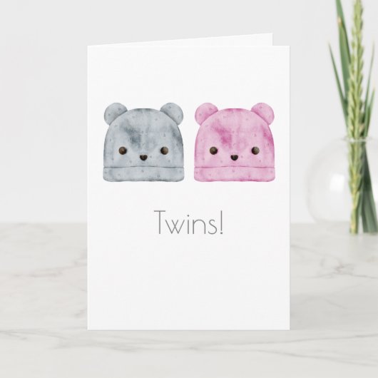 Twins Boho Baby Gefeliciteerd Kaart (Voorkant)