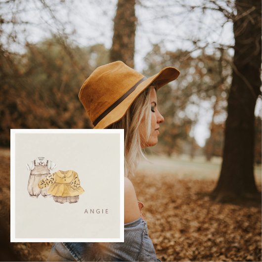 Twins Boho Baby shower Cocktail Servet