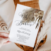 TWINS Boho Pampas Grass Baby shower Uitnodiging