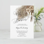 TWINS Boho Pampas Grass Baby shower Uitnodiging (Staand voorkant)