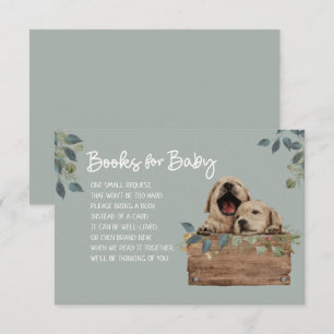 Twins Book Dog Baby shower Request Informatiekaartje