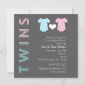 TWINS Boy en Girl Baby shower Modern Invitation Kaart (Voorkant)