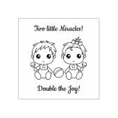 Twins Boy Girl Baby shower 2 Rubberstempel (Afrduk)