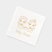Twins Boy Girl Baby shower Folie Servetten (Links)