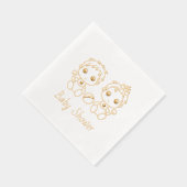 Twins Boy Girl Baby shower Folie Servetten (Rechts)