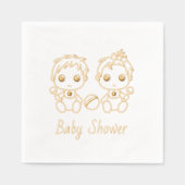 Twins Boy Girl Baby shower Folie Servetten (Voorkant)