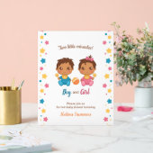 Twins Boy Girl Baby shower Invitation Acryl Bord (Huwelijk)