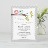 Twins Boy Girl Baby shower Invitation Kaart (Staand voorkant)