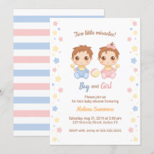 Twins Boy Girl Baby shower