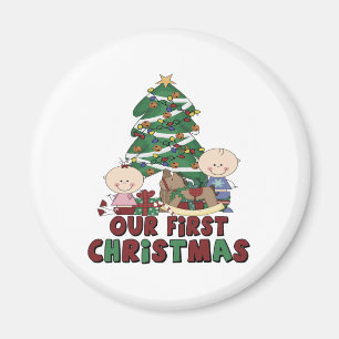 Twins Boy & Girl eerste Kerstmis Magneet