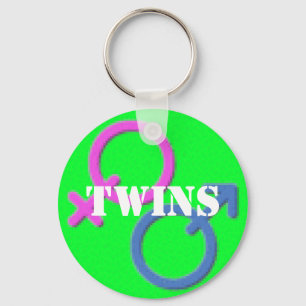Twins boy girl Gender Symbols sleutelhanger