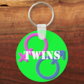 Twins boy girl Gender Symbols sleutelhanger (Voorkant)