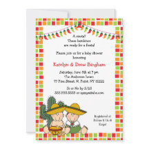 Twins boy meisje Mexican Fiesta Baby shower Uitnod