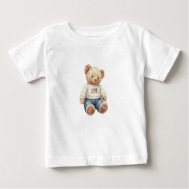 Twins boy teddy bear birthday t shirt