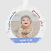 Twins Boys 2 Foto's First Merry Little Kerstmis Ornament (voorkant)