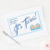 Twins Boys Baby shower Party Blauw. Rechthoekige Sticker (Envelop)
