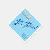 Twins Boys Baby shower Party Blauw. Servetten (Hoek)