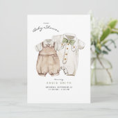 Twins Boys Cute Clothes Baby shower Kaart (Staand voorkant)
