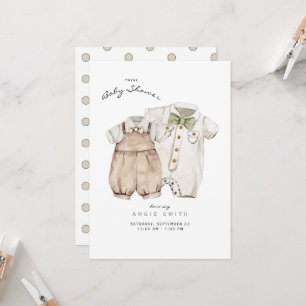 Twins Boys Cute Clothes Baby shower Kaart