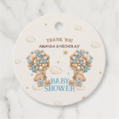 Twins Boys Douche Blauw Beer Dank u Bedankjes Labels (Voorkant)