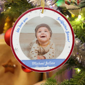 Twins Boys Foto's Godfather First Kerstman Baby Keramisch Ornament