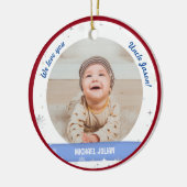 Twins Boys Foto's oom Cute First Kerstman Baby Keramisch Ornament (Links)