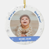 Twins Boys Foto's oom Cute First Kerstman Baby Keramisch Ornament (Voorkant)