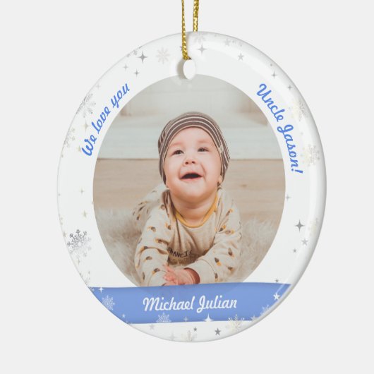 Twins Boys Foto's oom Cute First Kerstman Baby Keramisch Ornament (Links)