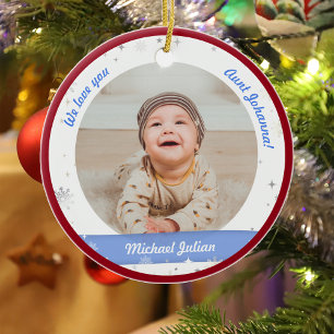 Twins Boys Foto's Tante Cute First kerstBaby Keramisch Ornament