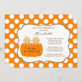 Twins Boys Herfst Pumpkin Baby shower Uitnodiging (Voorkant / Achterkant)