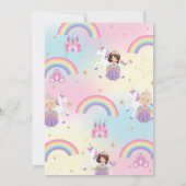 Twins Brunette Blonde Princesses Unicorn Birthday Kaart (Achterkant)